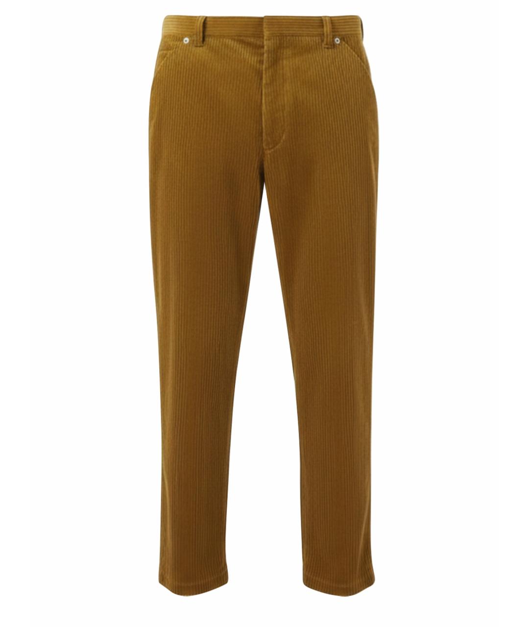 PRADA Горчичные хлопковые брюки чинос, фото 1