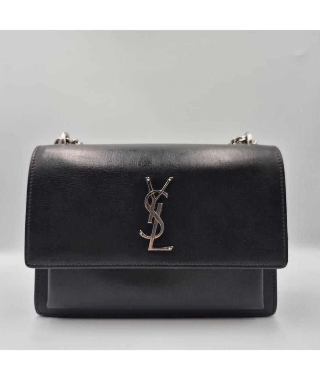 SAINT LAURENT Черная кожаная сумка через плечо, фото 5