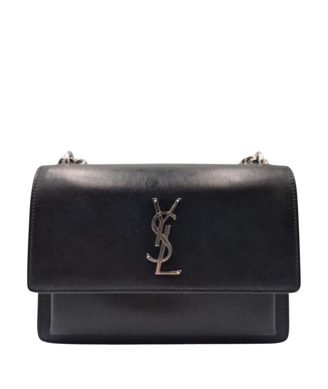 SAINT LAURENT Черная кожаная сумка через плечо, фото 1