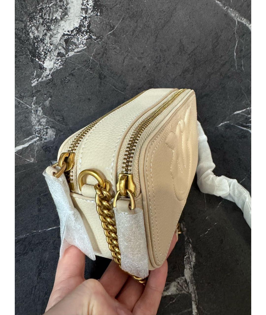 PINKO Бежевая кожаная сумка через плечо, фото 2