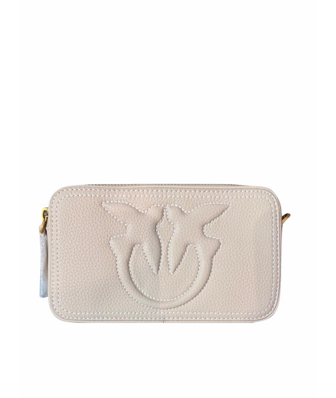 PINKO Бежевая кожаная сумка через плечо, фото 1