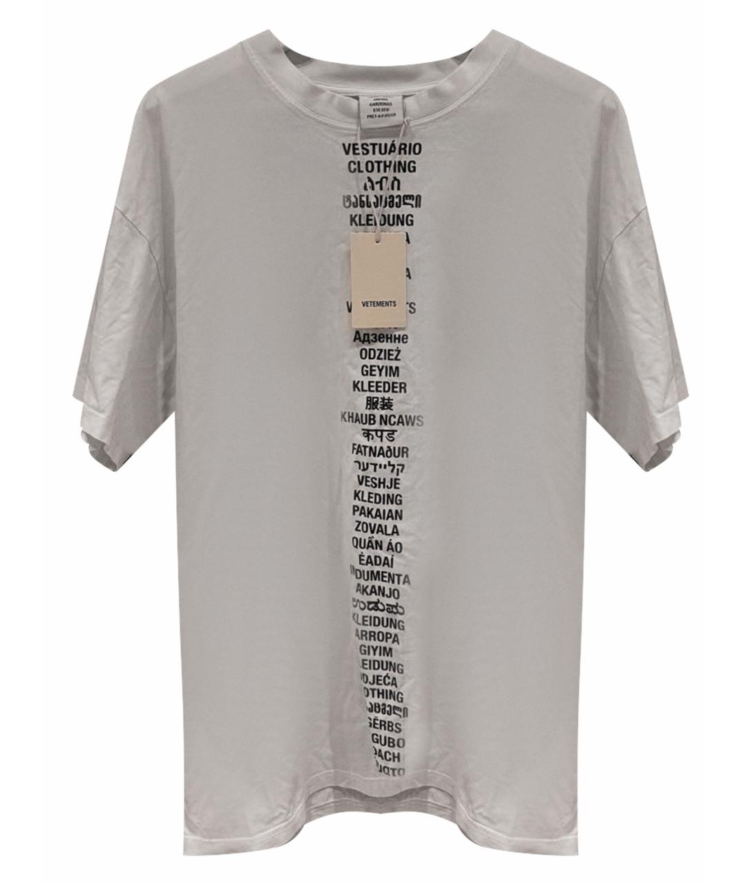 VETEMENTS Белая хлопковая футболка, фото 1