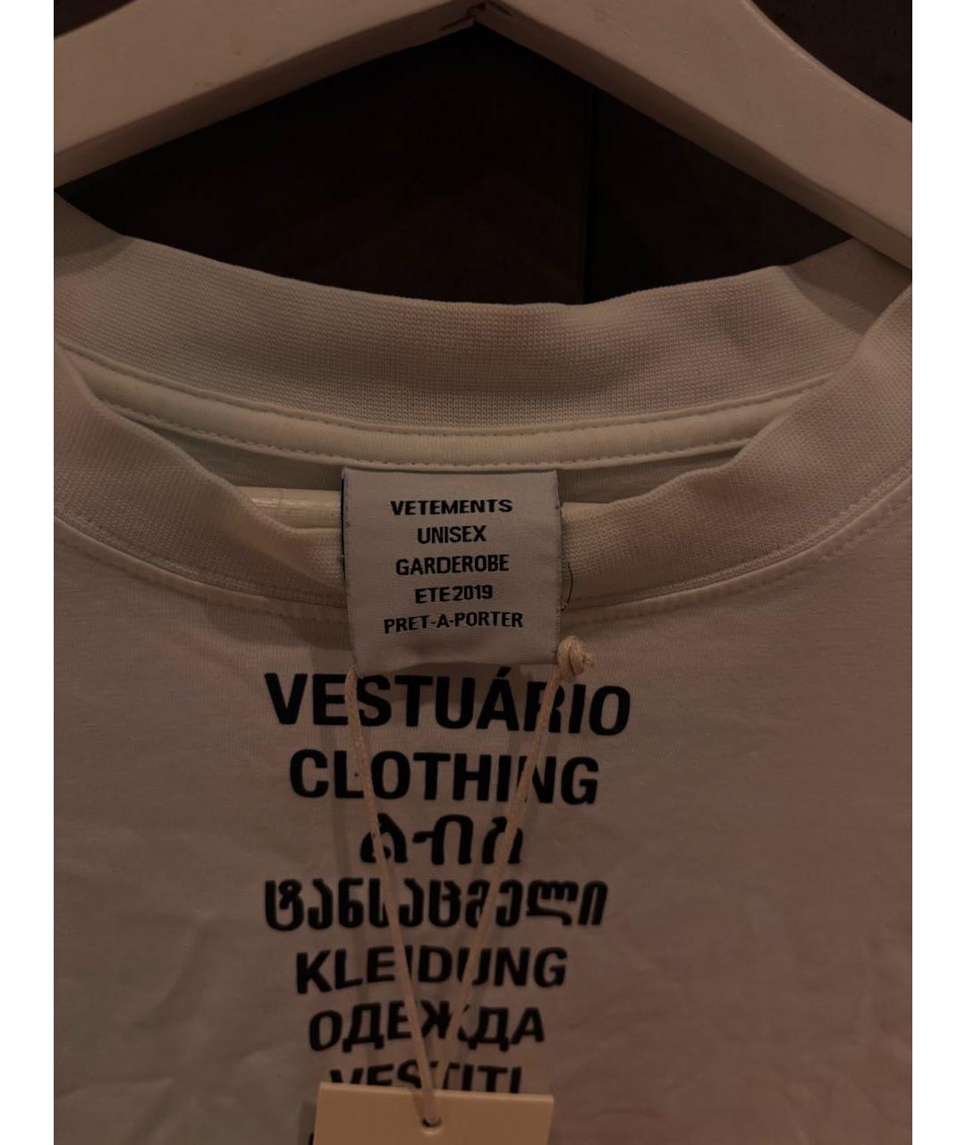 VETEMENTS Белая хлопковая футболка, фото 3