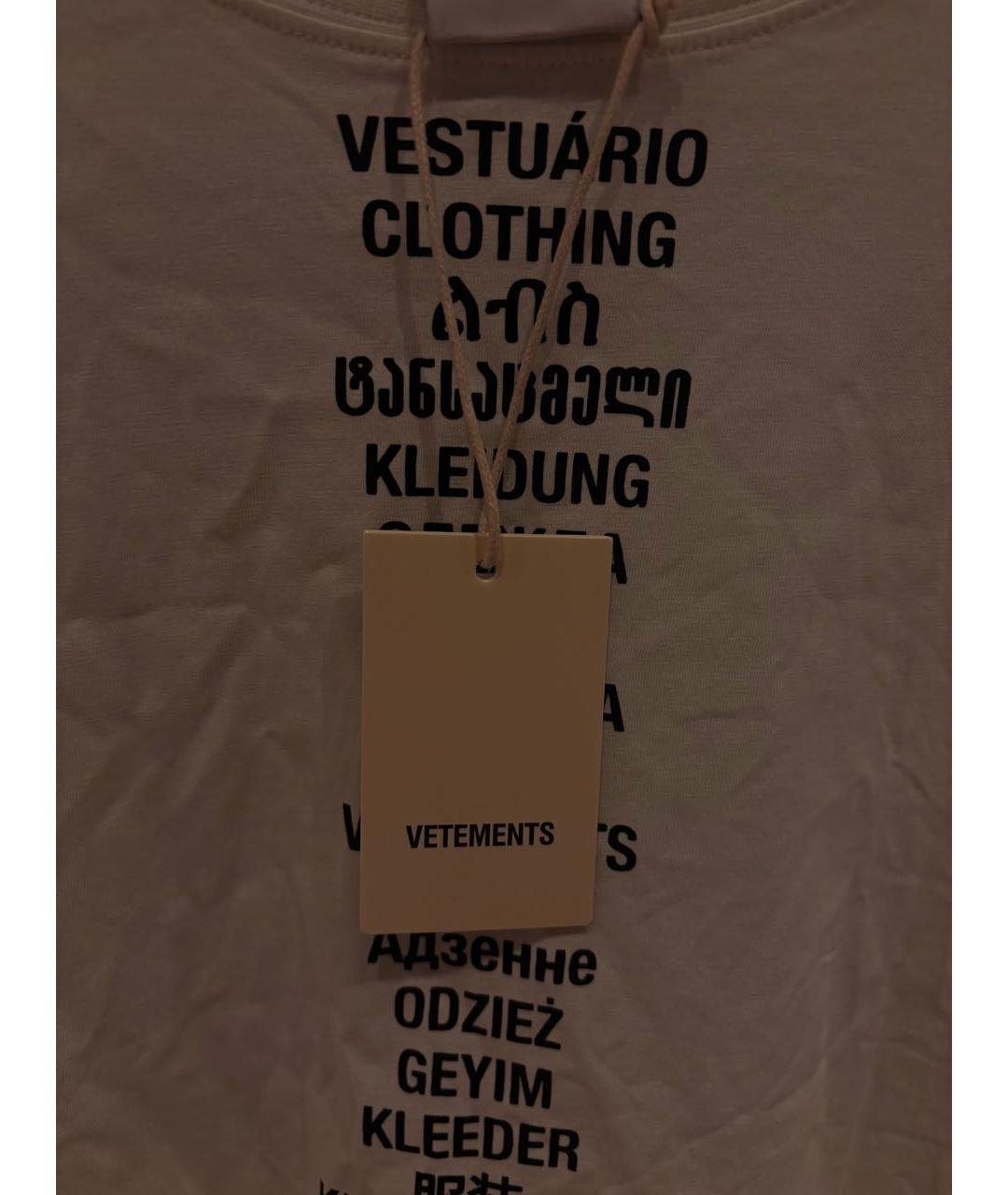 VETEMENTS Белая хлопковая футболка, фото 2