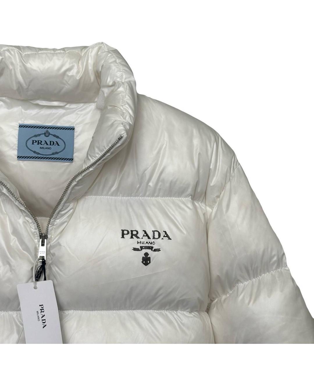 PRADA Белый полиэстеровый пуховик, фото 2