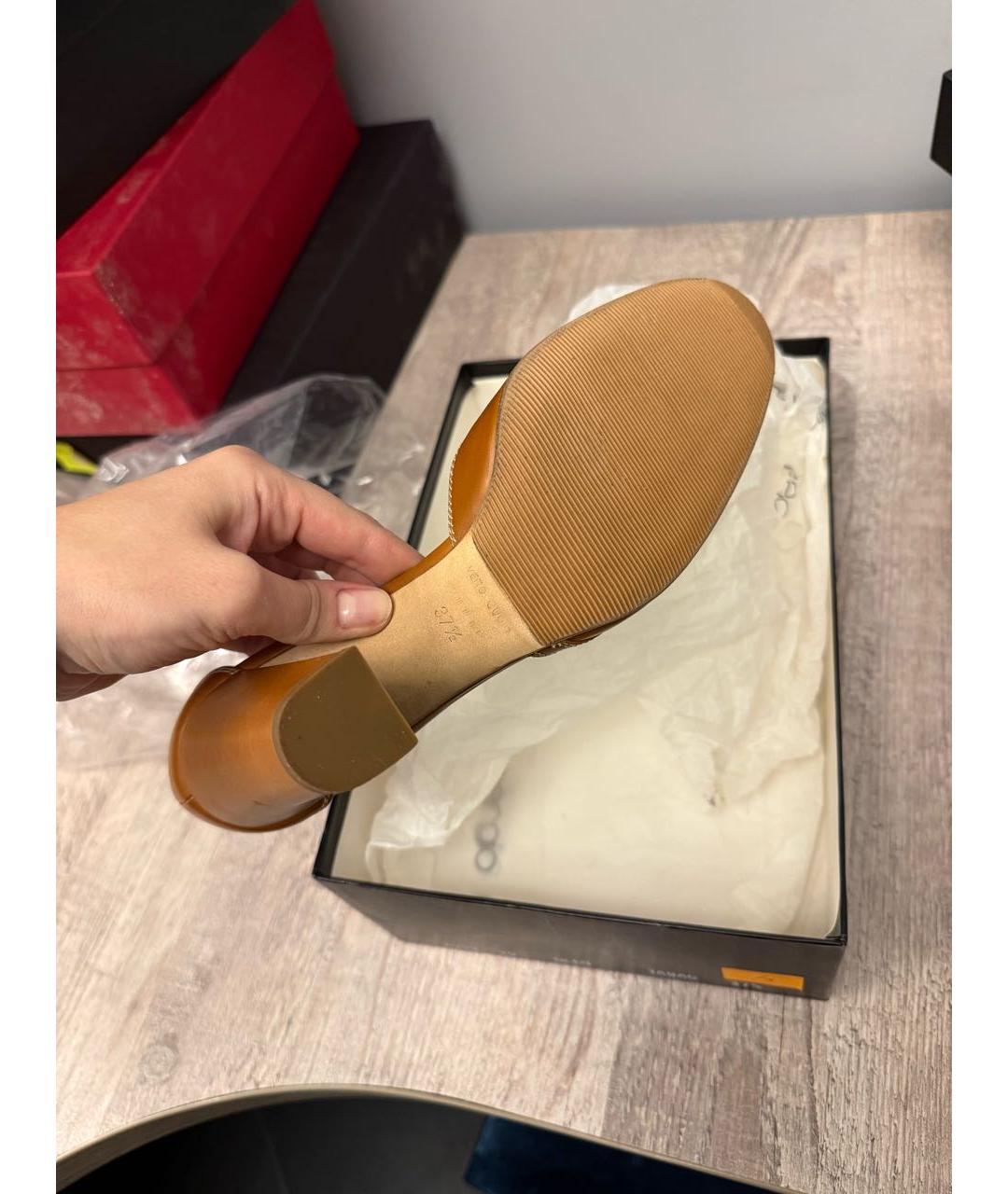 SERGIO ROSSI Коричневые кожаные туфли, фото 6