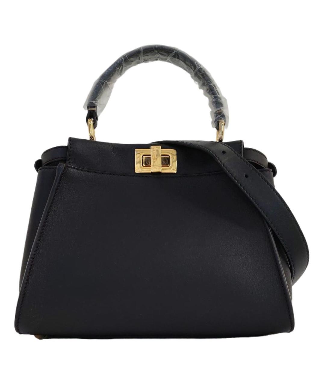 FENDI Черная кожаная сумка через плечо, фото 6