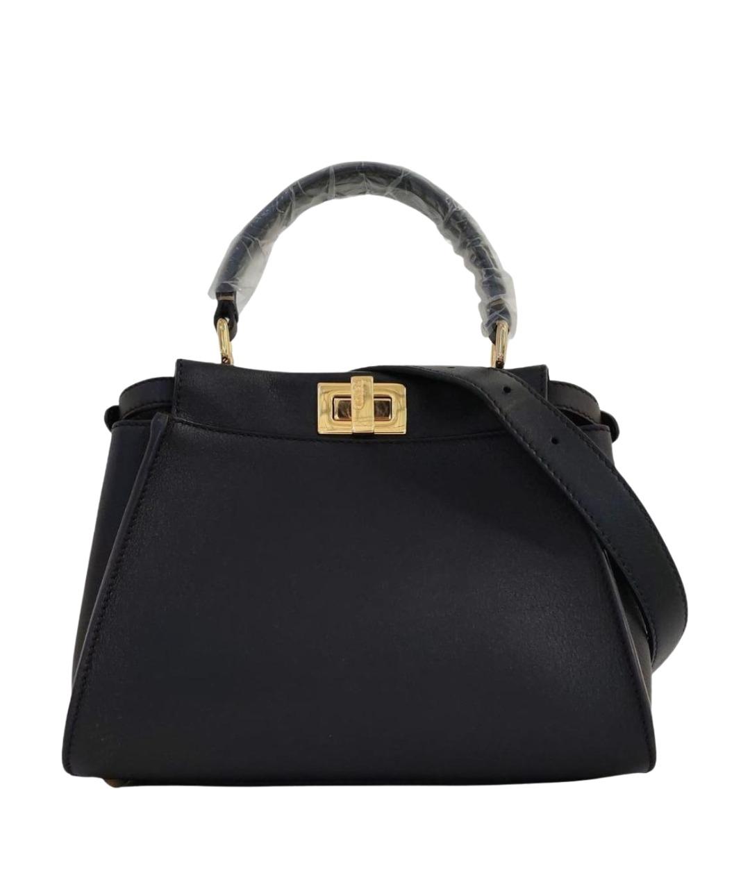 FENDI Черная кожаная сумка через плечо, фото 1