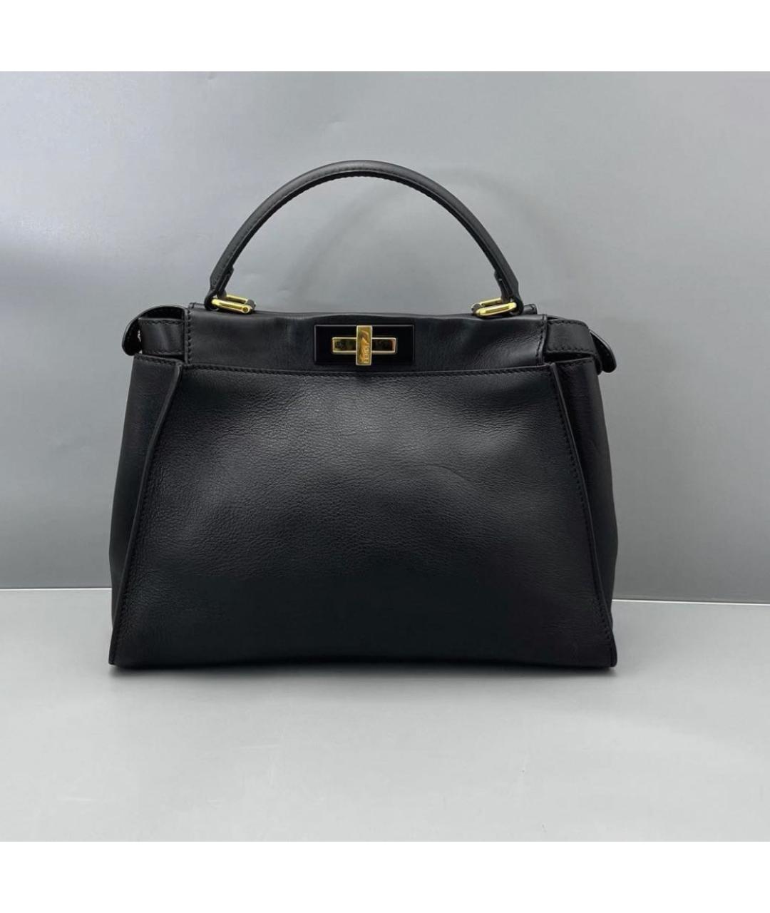 FENDI Черная кожаная сумка через плечо, фото 3