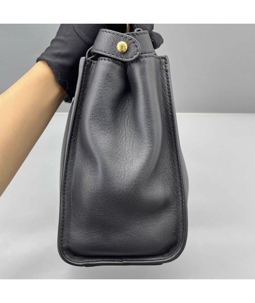 FENDI Черная кожаная сумка через плечо, фото 4