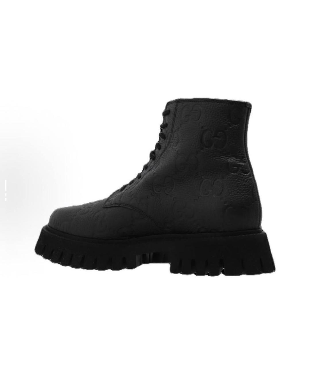 GUCCI Черные кожаные высокие ботинки, фото 4