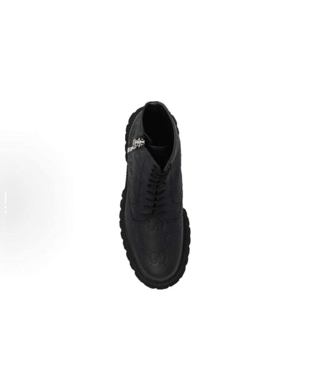 GUCCI Черные кожаные высокие ботинки, фото 3