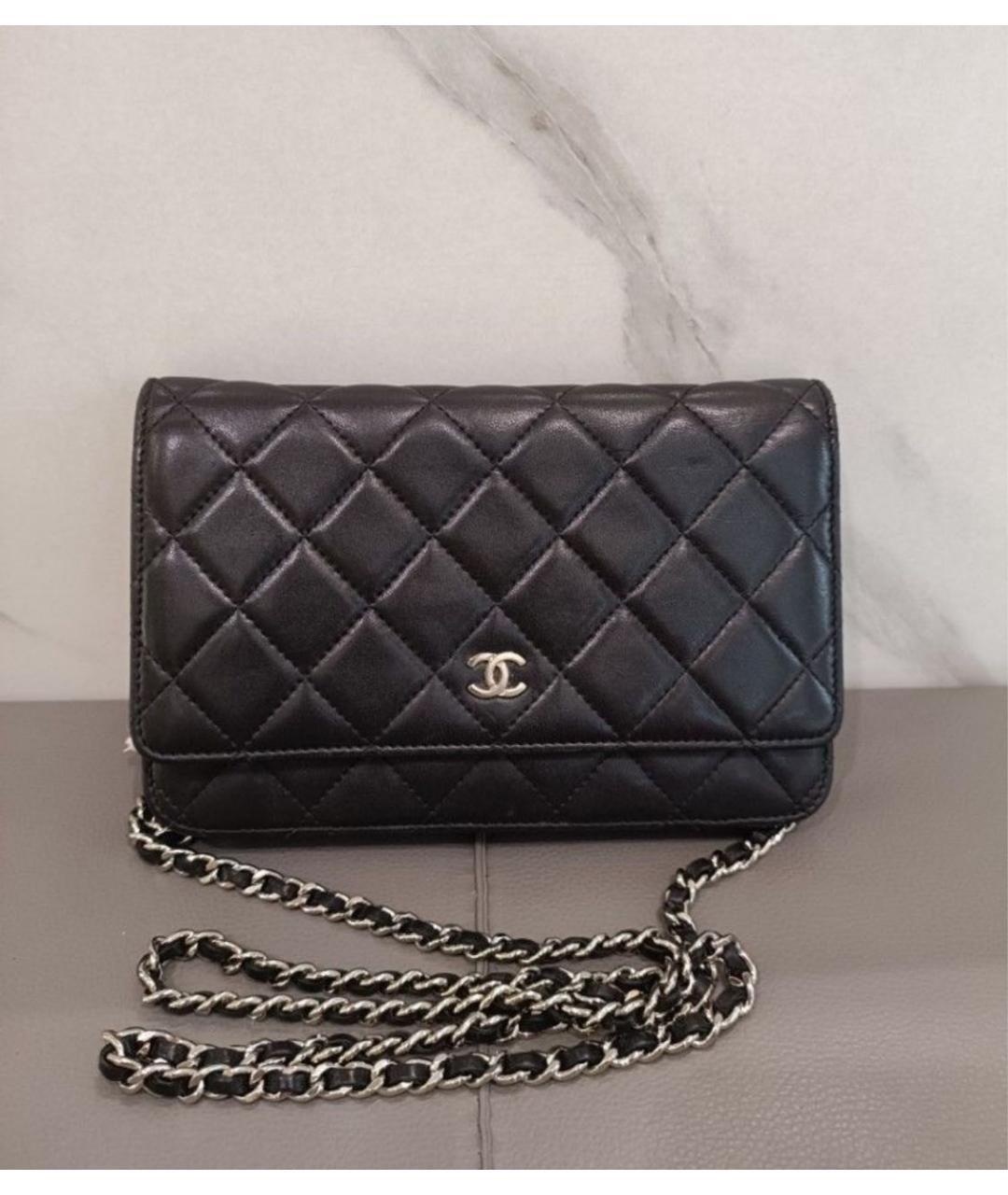 CHANEL Черная кожаная сумка через плечо, фото 5
