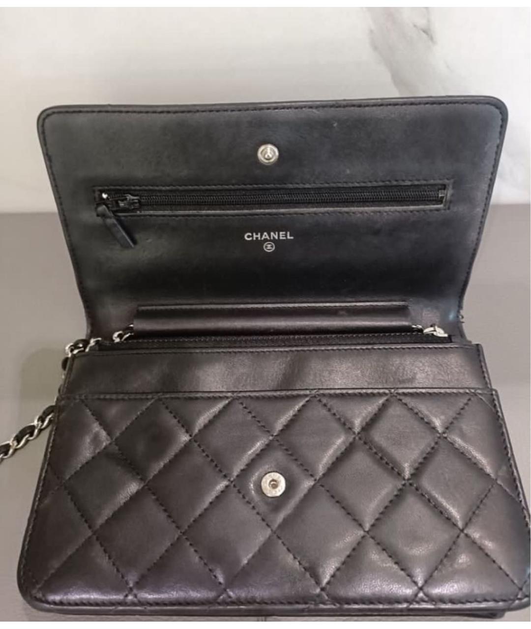 CHANEL Черная кожаная сумка через плечо, фото 4