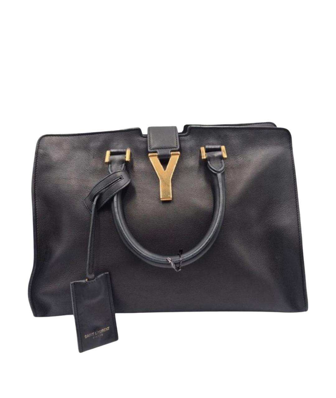 SAINT LAURENT Черная кожаная сумка с короткими ручками, фото 1