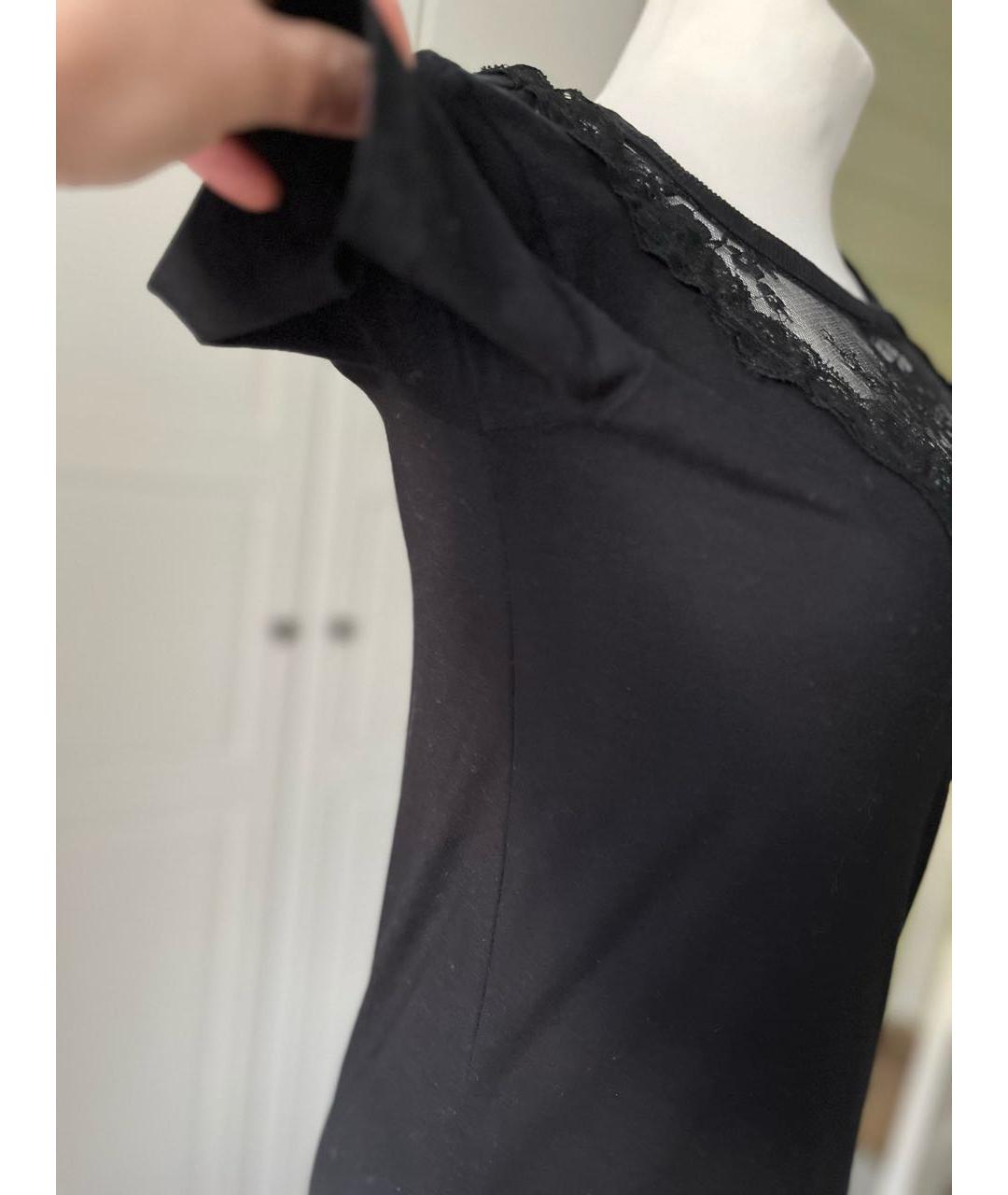 TWIN-SET Черная хлопковая футболка, фото 7