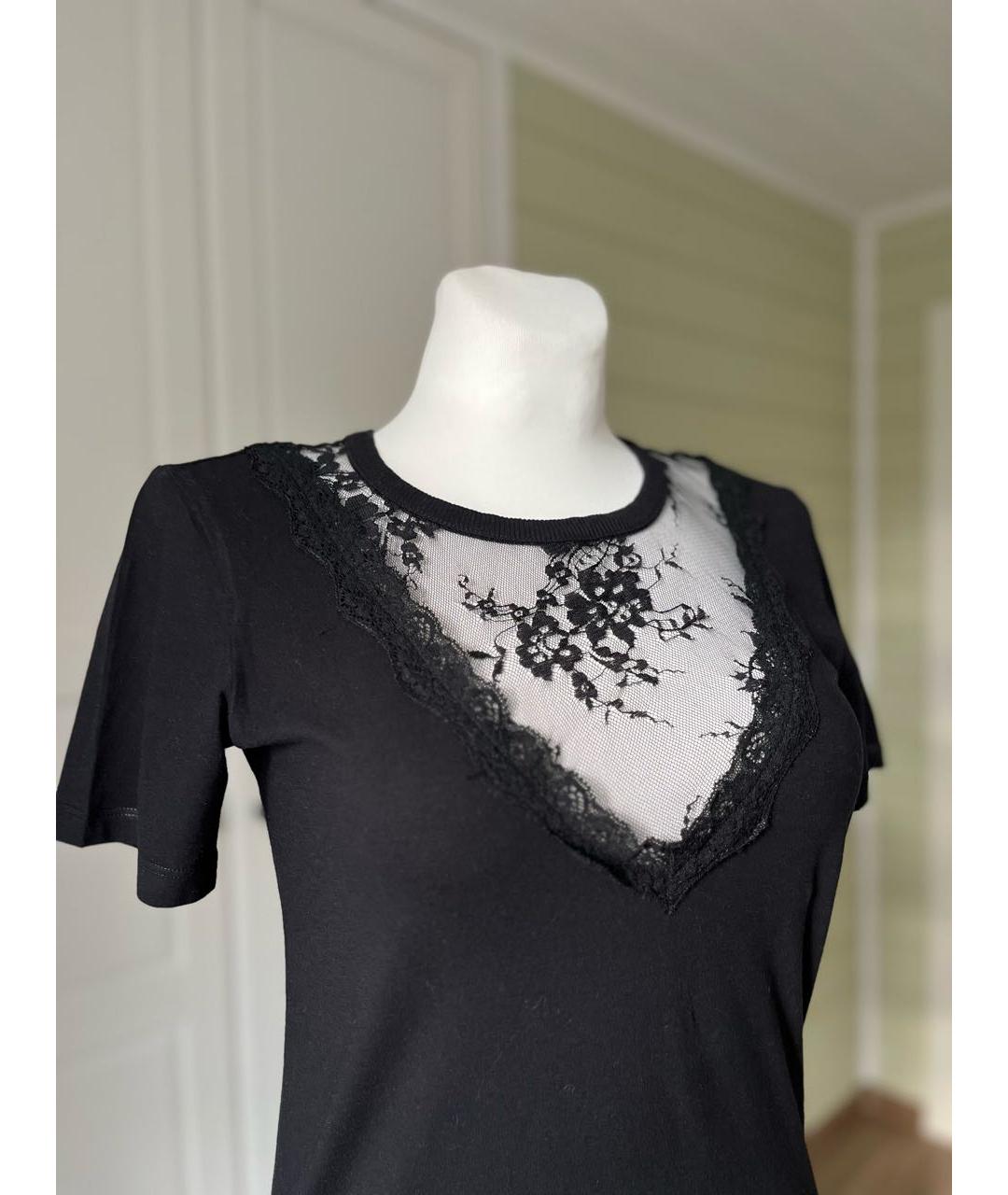 TWIN-SET Черная хлопковая футболка, фото 3