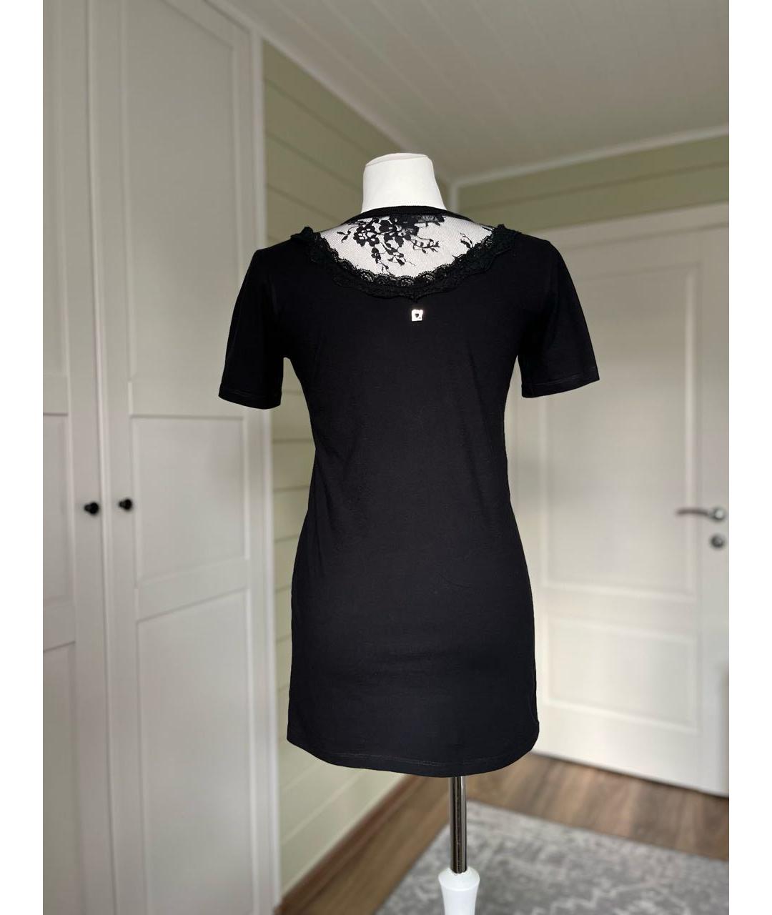 TWIN-SET Черная хлопковая футболка, фото 4