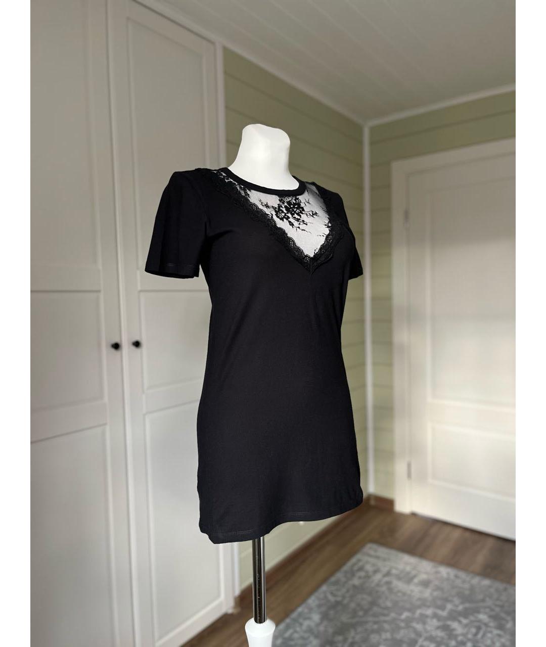 TWIN-SET Черная хлопковая футболка, фото 2