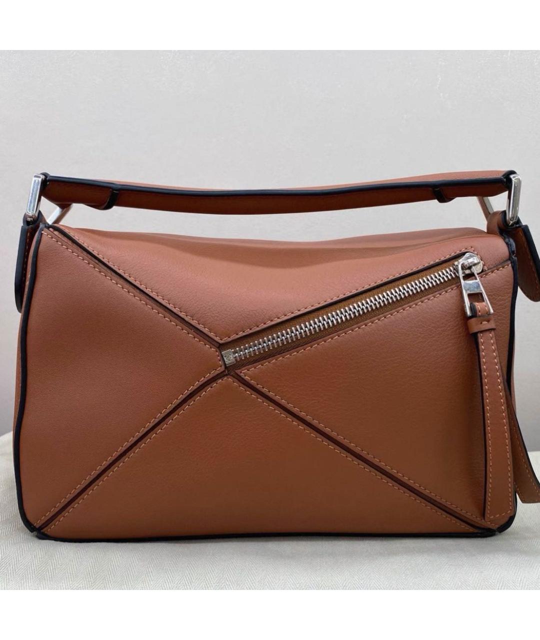 LOEWE Коричневая кожаная сумка через плечо, фото 4