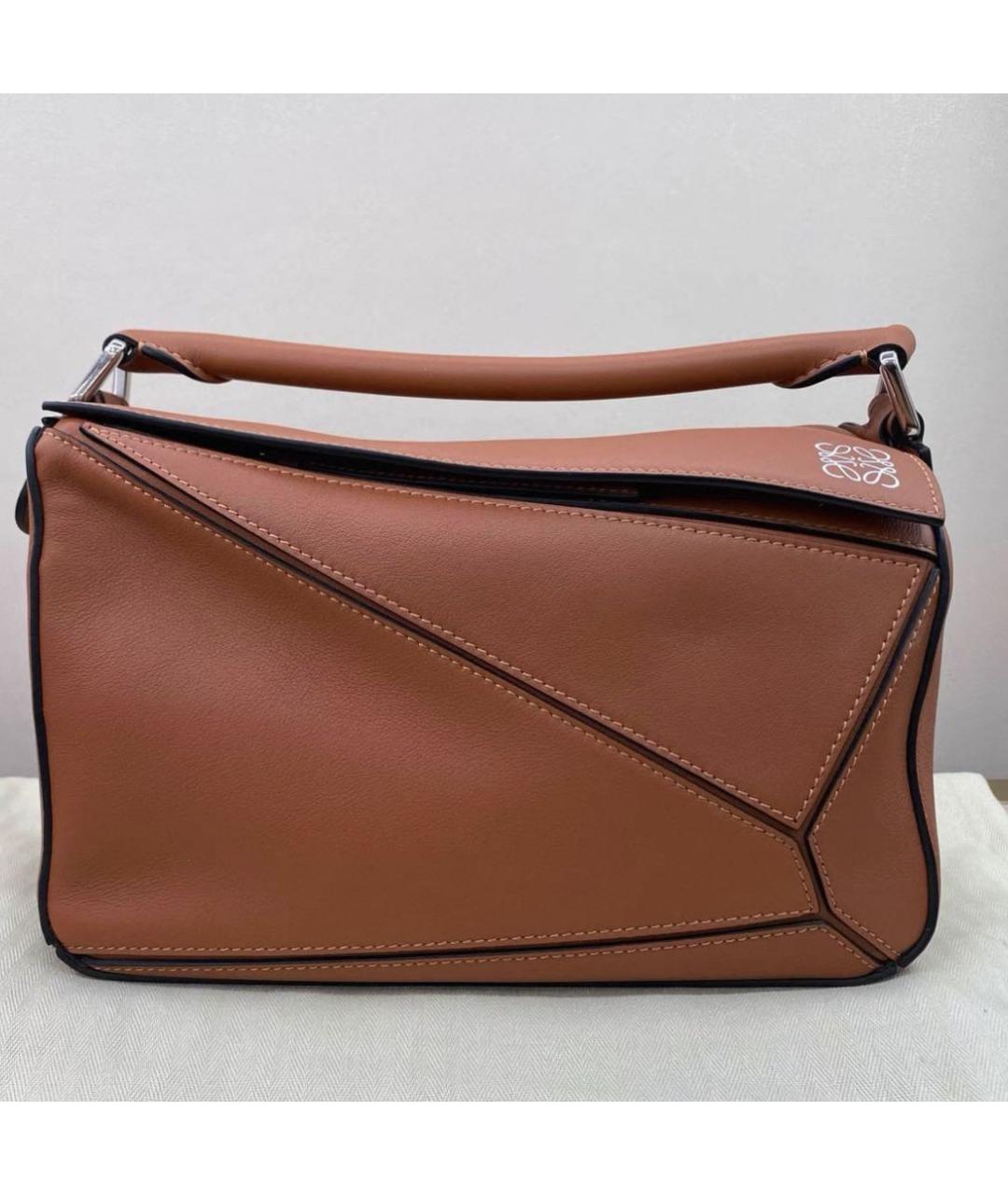 LOEWE Коричневая кожаная сумка через плечо, фото 3