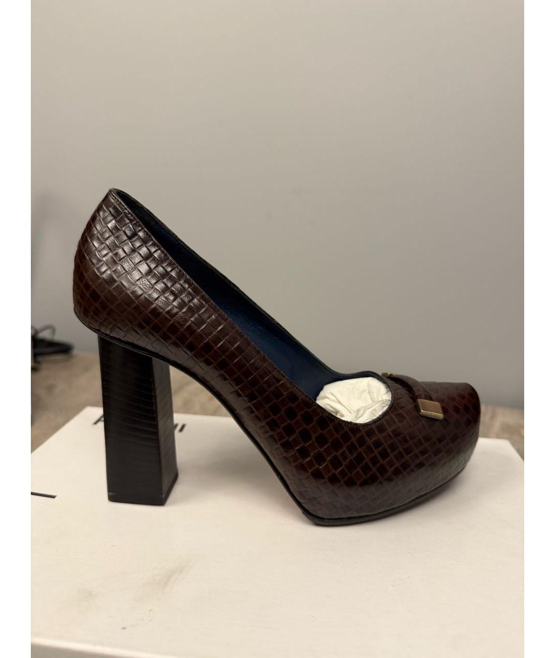 POLLINI Коричневые кожаные туфли, фото 7