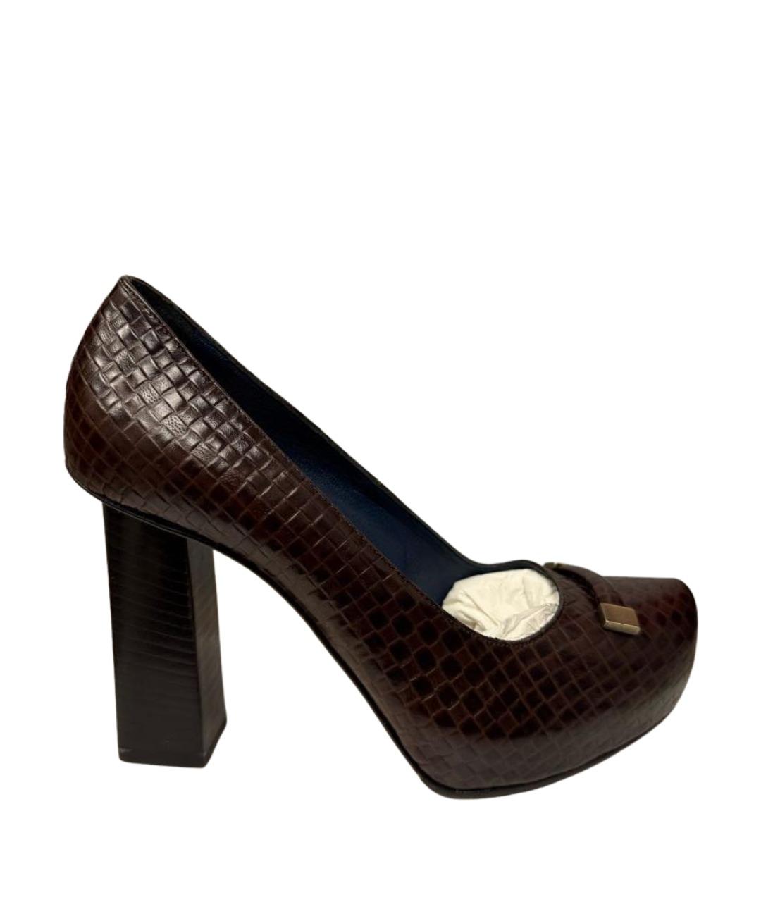 POLLINI Коричневые кожаные туфли, фото 1