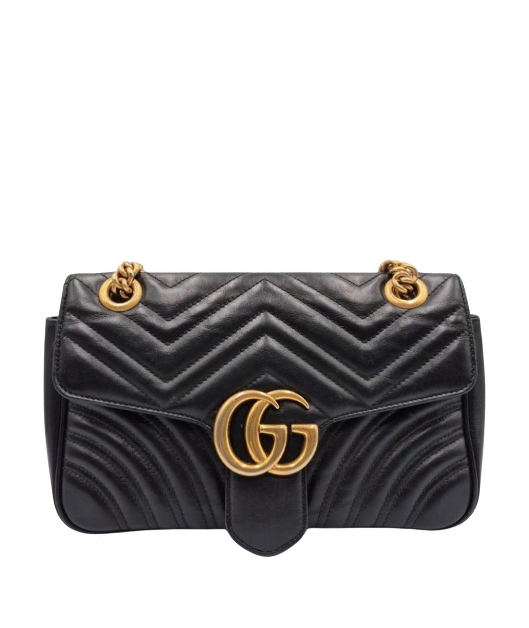 GUCCI Черная кожаная сумка через плечо, фото 1