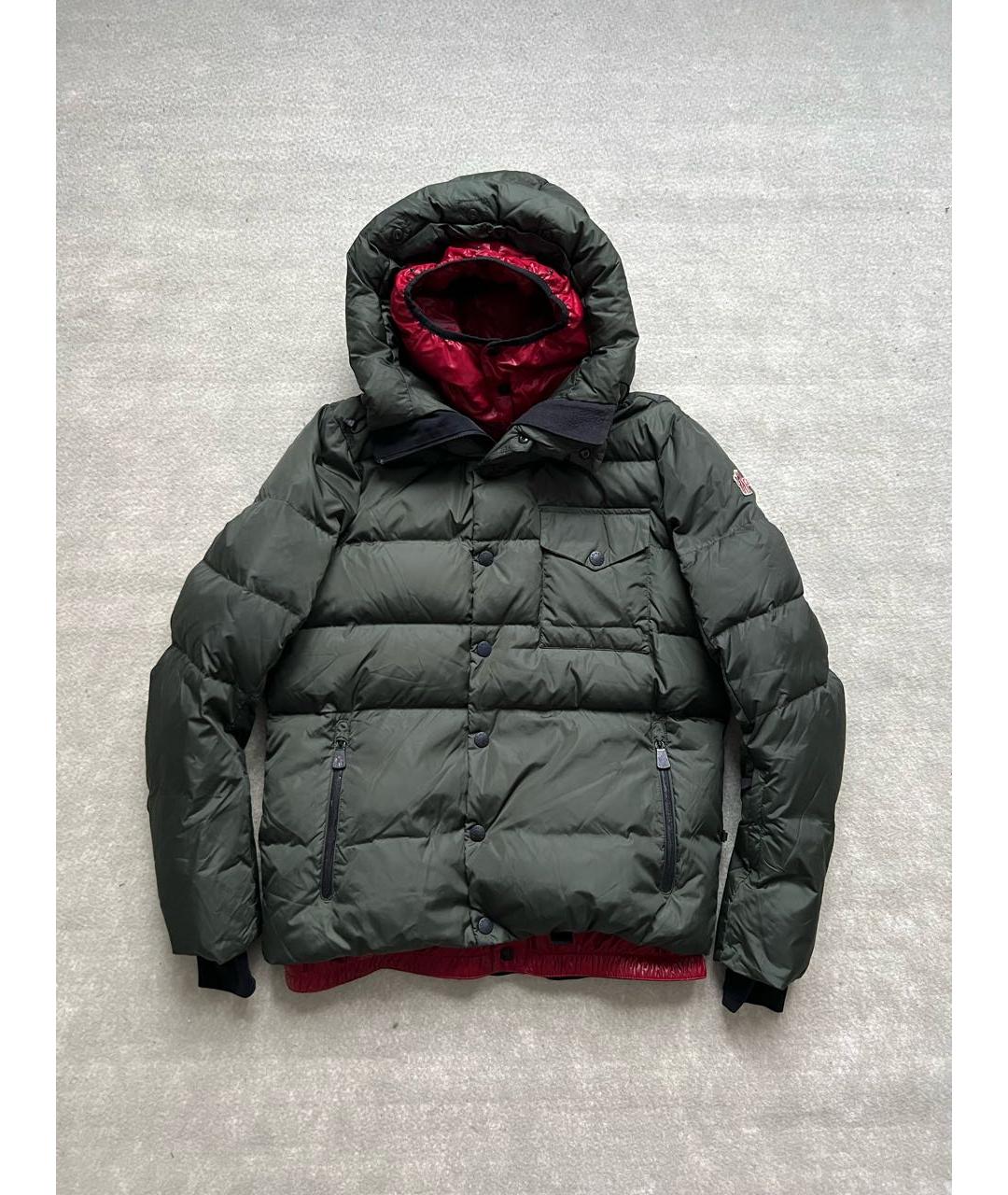 MONCLER GRENOBLE Зеленый полиамидовый пуховик, фото 9