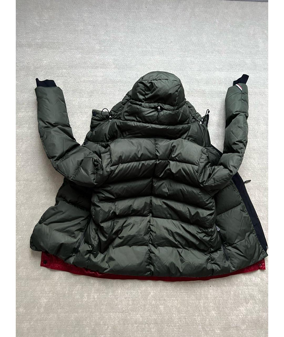 MONCLER GRENOBLE Зеленый полиамидовый пуховик, фото 2