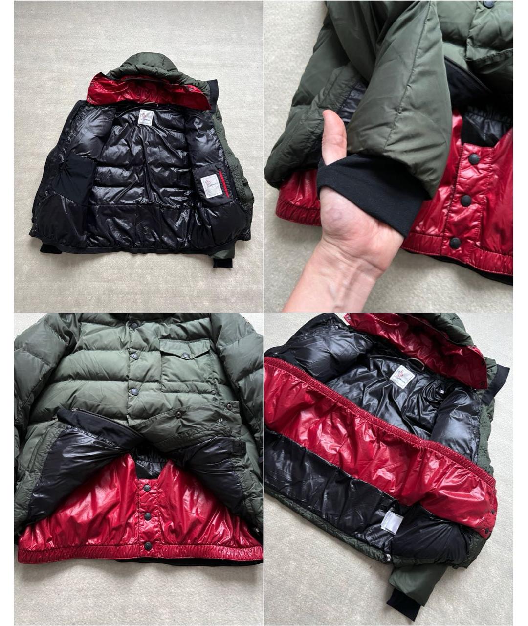 MONCLER GRENOBLE Зеленый полиамидовый пуховик, фото 4