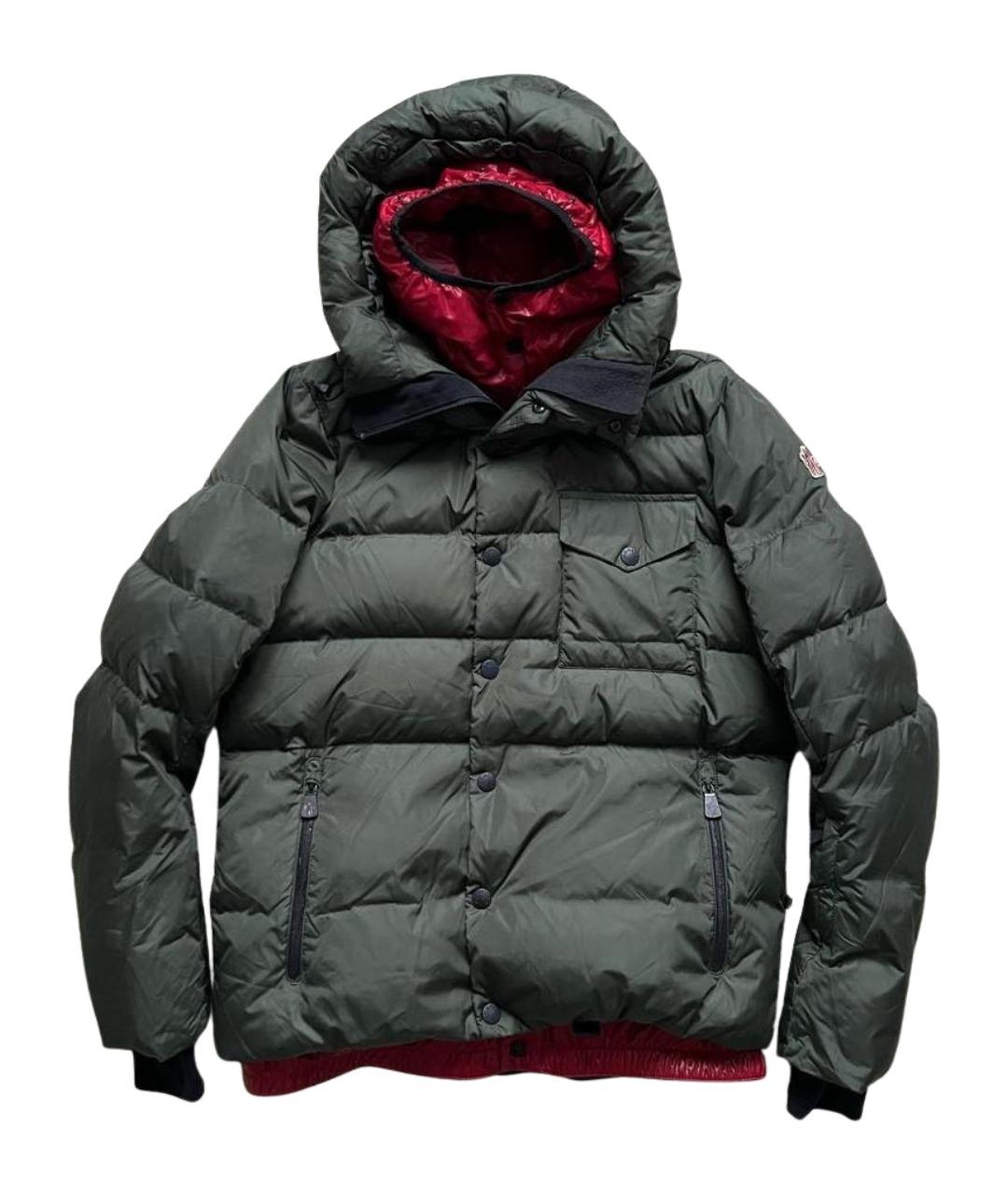 MONCLER GRENOBLE Зеленый полиамидовый пуховик, фото 1