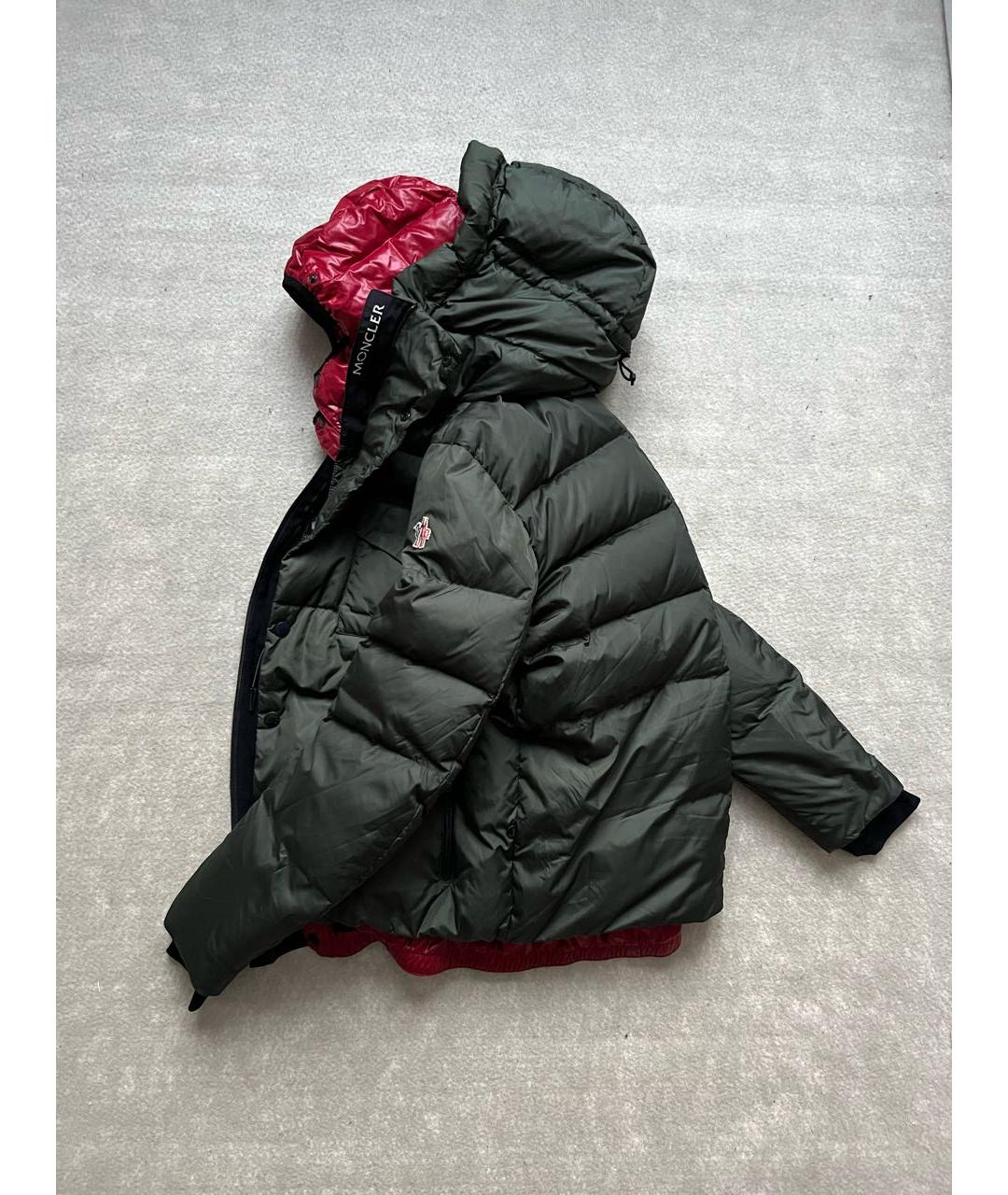 MONCLER GRENOBLE Зеленый полиамидовый пуховик, фото 3