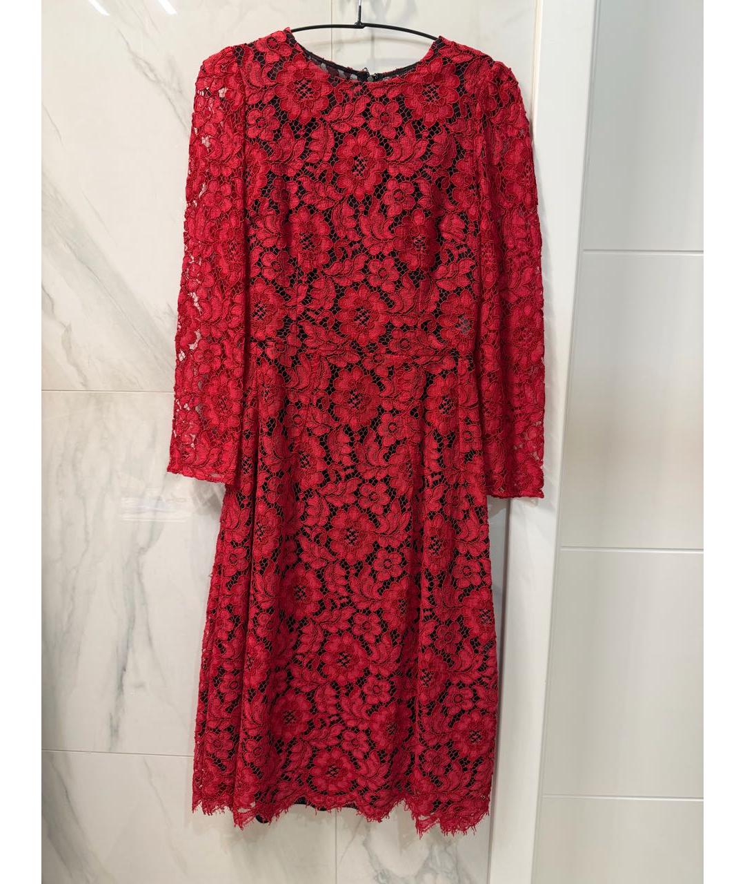 DOLCE&GABBANA Красное кружевное вечернее платье, фото 7