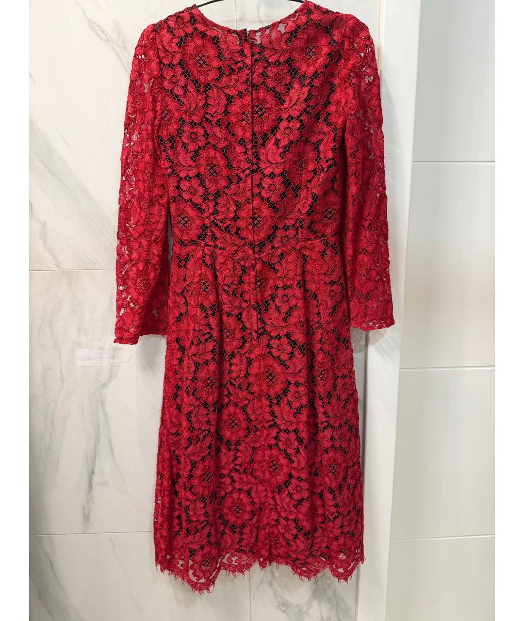 DOLCE&GABBANA Красное кружевное вечернее платье, фото 2