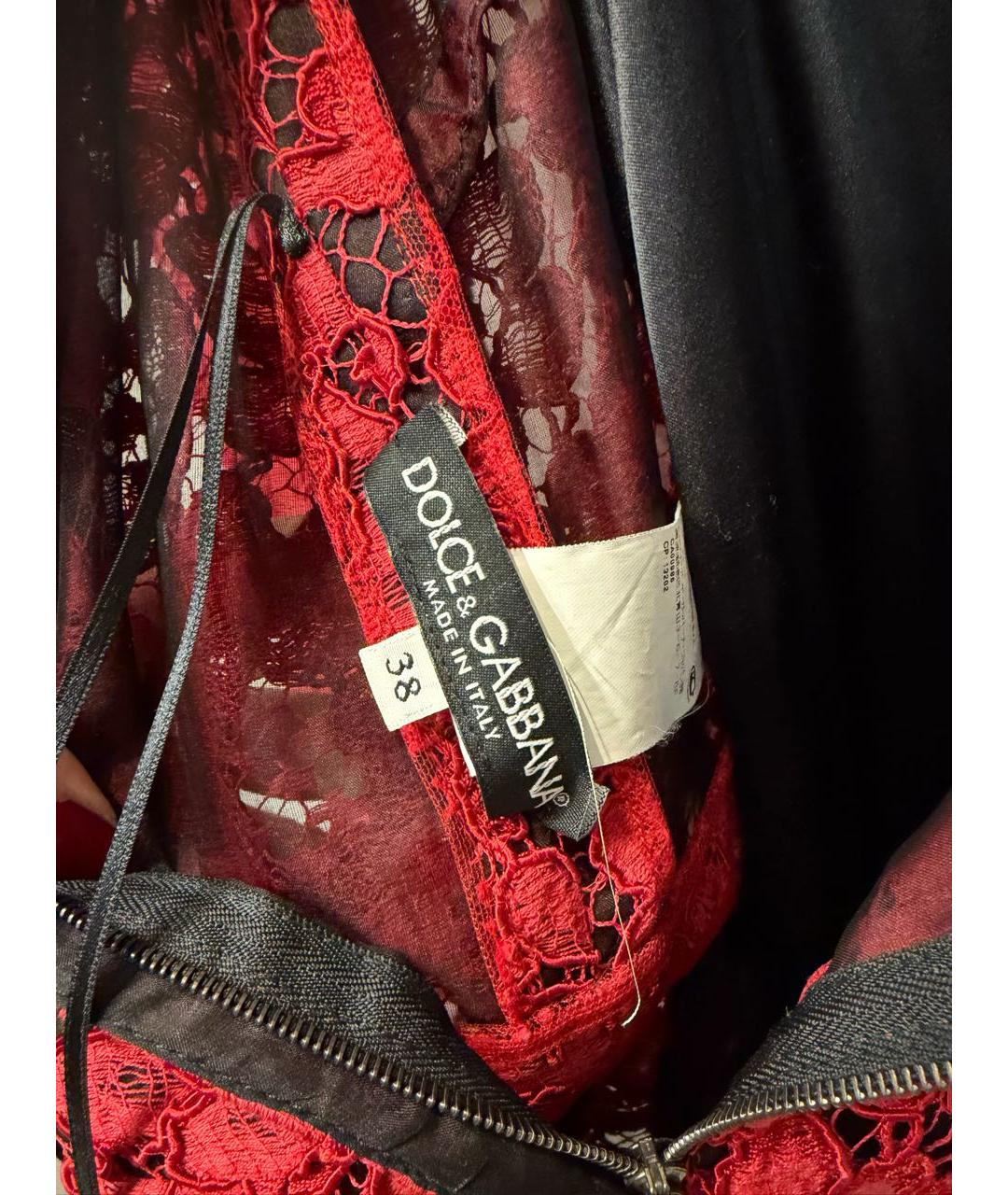 DOLCE&GABBANA Красное кружевное вечернее платье, фото 3