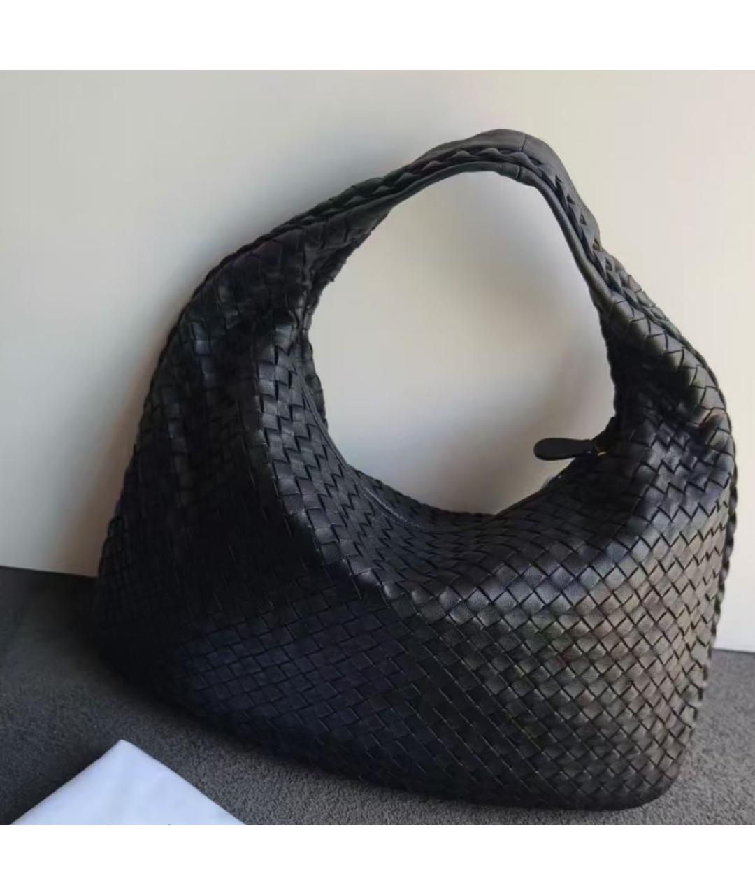 BOTTEGA VENETA Черная кожаная сумка через плечо, фото 5