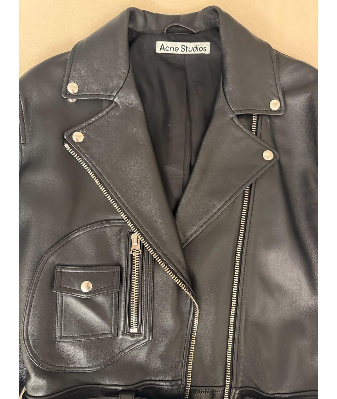 ACNE STUDIOS Черная кожаная куртка, фото 4