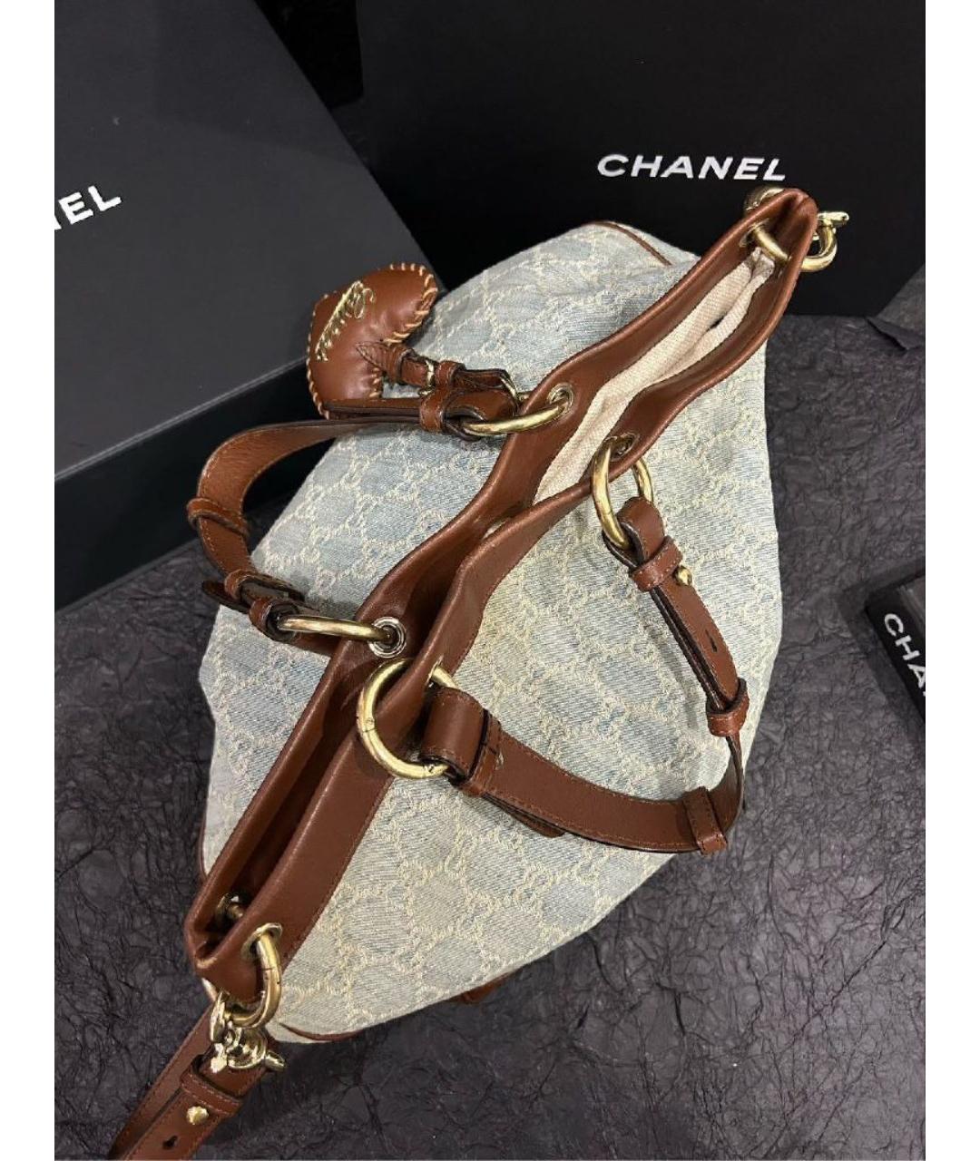 GUCCI Белая тканевая сумка тоут, фото 6