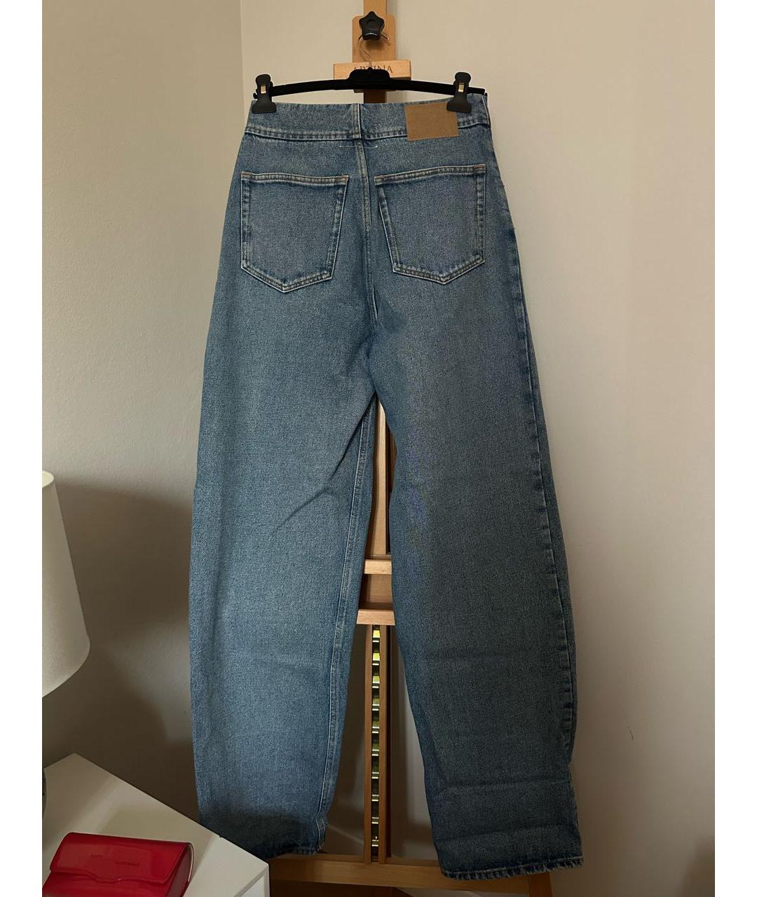 MM6 MAISON MARGIELA Голубые хлопковые прямые джинсы, фото 2