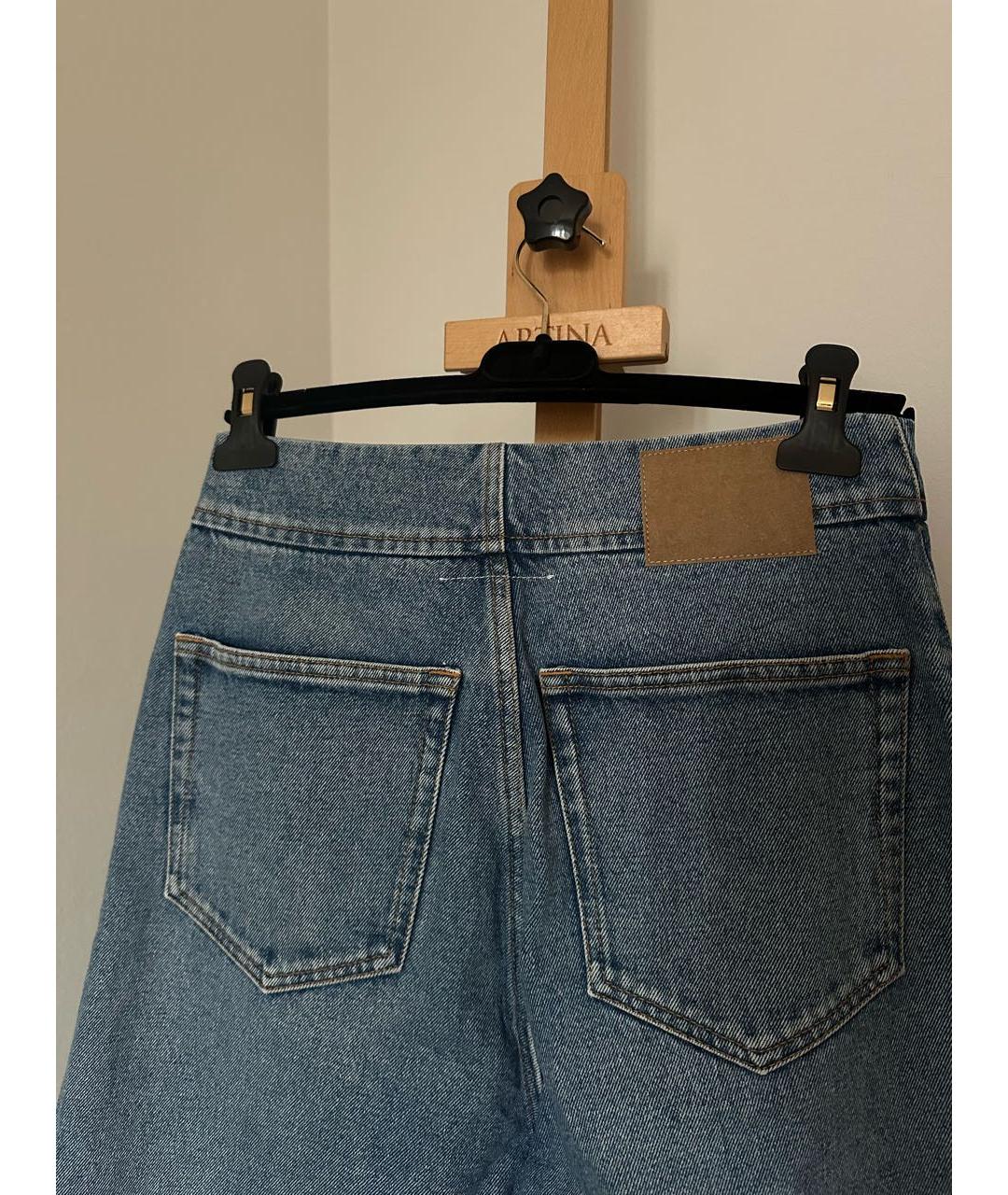 MM6 MAISON MARGIELA Голубые хлопковые прямые джинсы, фото 6