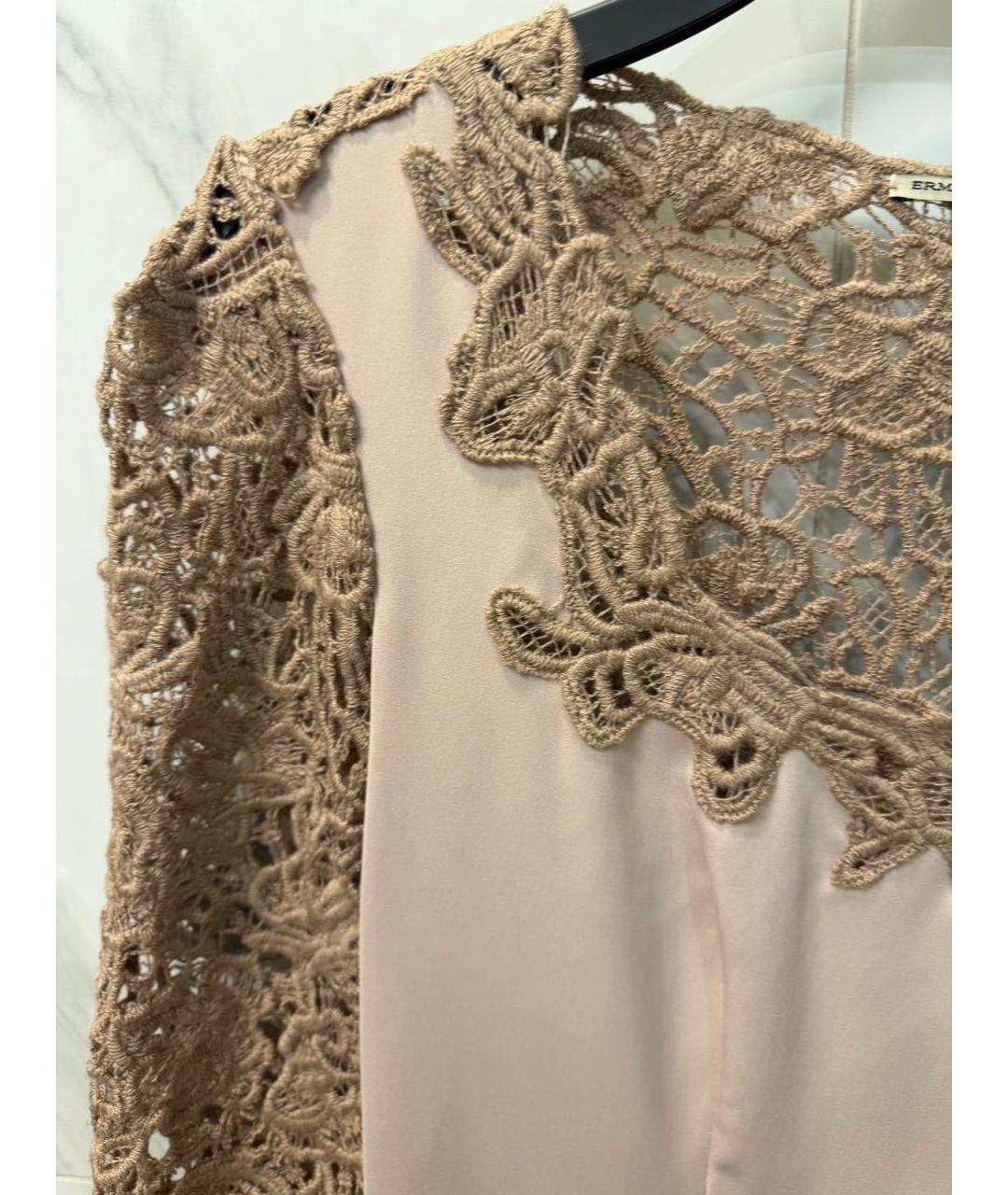 ERMANNO SCERVINO Бежевое полиэстеровое коктейльное платье, фото 5