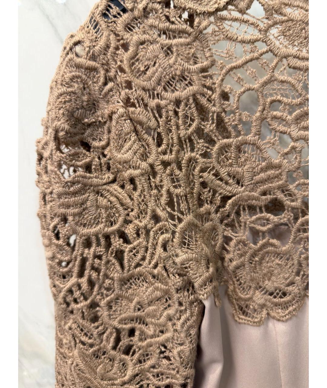 ERMANNO SCERVINO Бежевое полиэстеровое коктейльное платье, фото 4