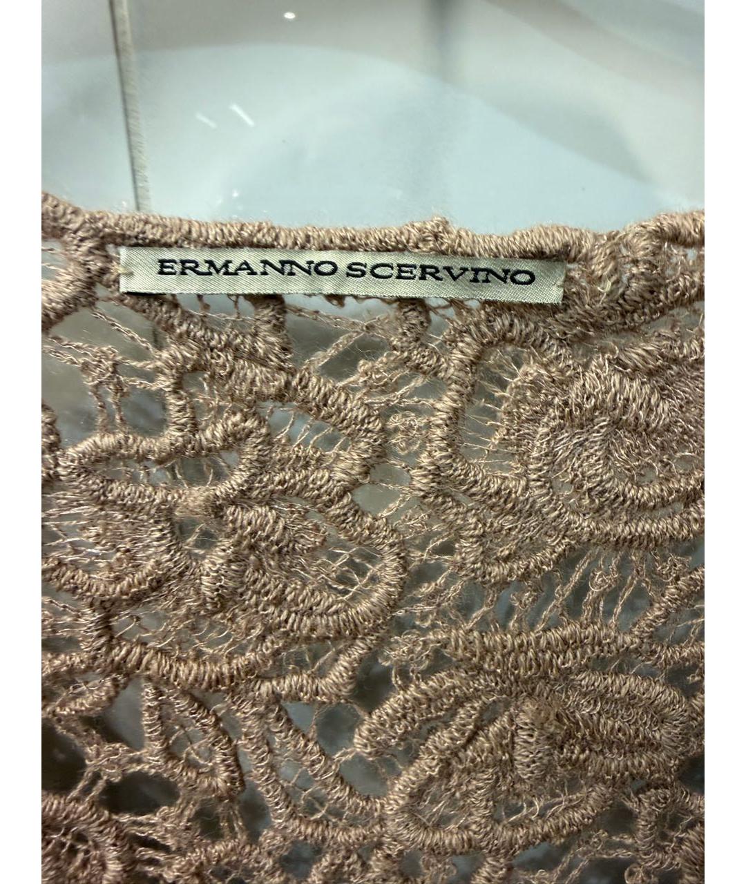 ERMANNO SCERVINO Бежевое полиэстеровое коктейльное платье, фото 3