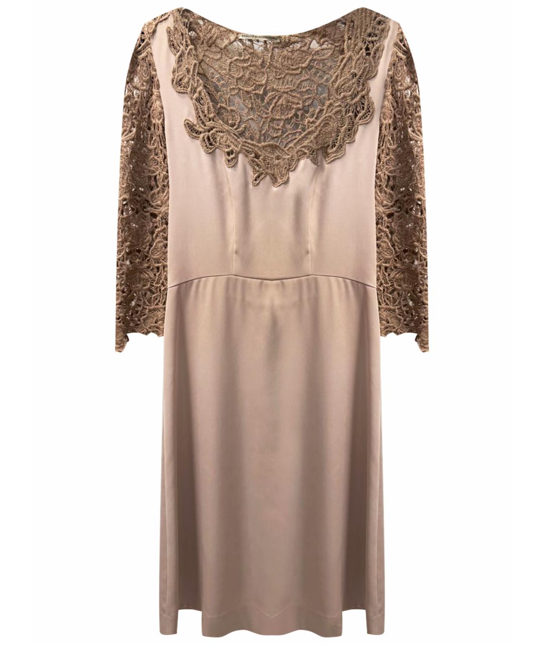 ERMANNO SCERVINO Бежевое полиэстеровое коктейльное платье, фото 1