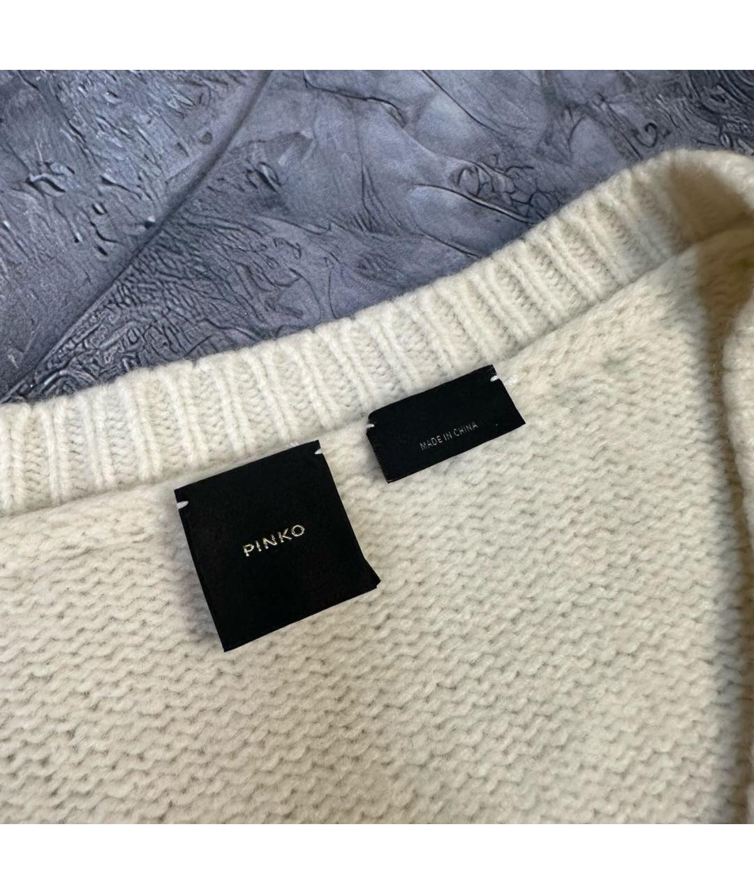 PINKO Белый шерстяной джемпер / свитер, фото 6