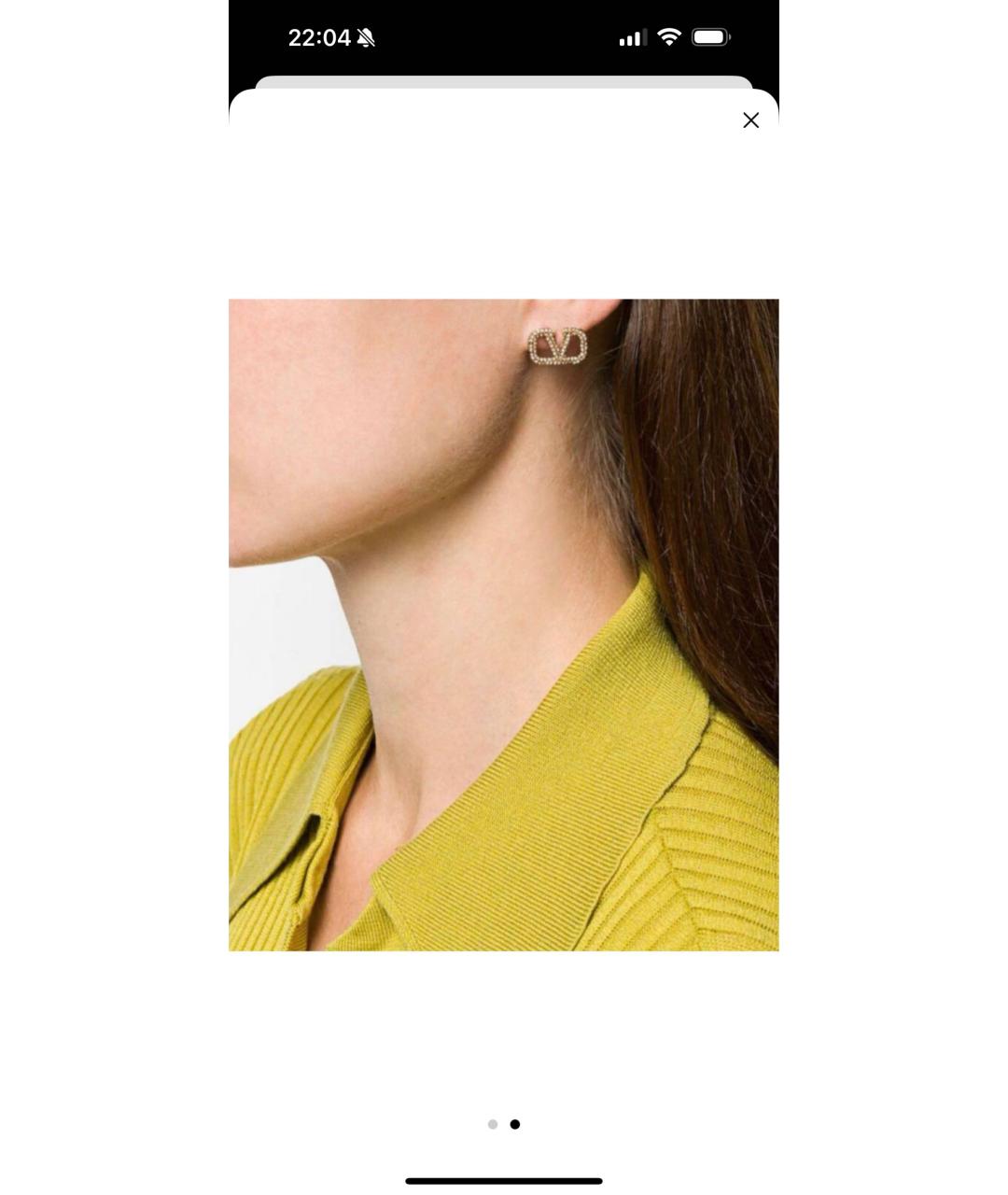 VALENTINO Золотые латунные серьги, фото 4