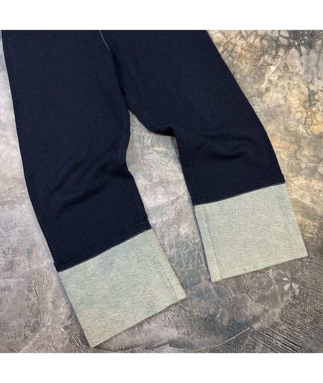 PHILOSOPHY DI LORENZO SERAFINI Синие хлопковые брюки широкие, фото 4