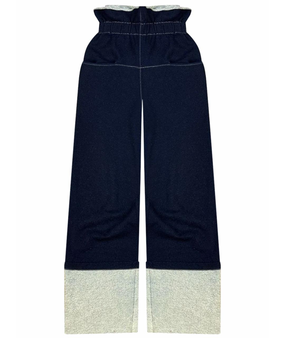 PHILOSOPHY DI LORENZO SERAFINI Синие хлопковые брюки широкие, фото 1