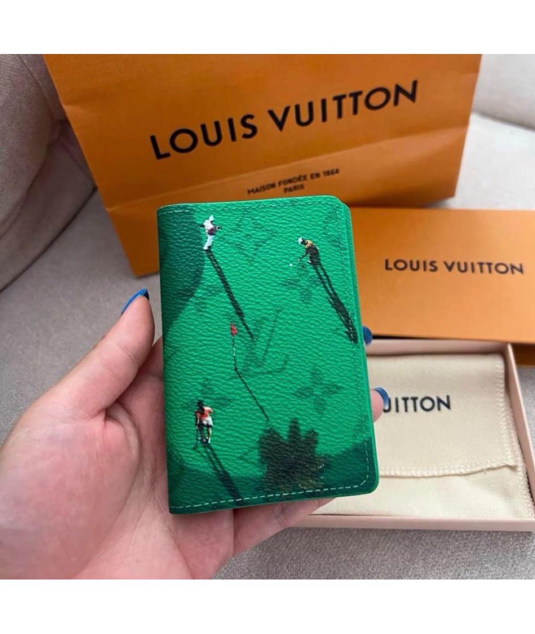 LOUIS VUITTON Зеленый кошелек, фото 3
